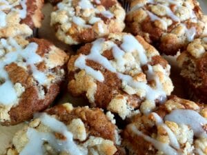 Close up of apple walnut muffins 