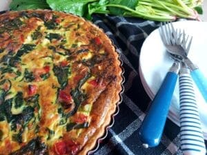 Baked spinach quiche