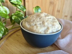 Activated yeast in a mixing bowl.