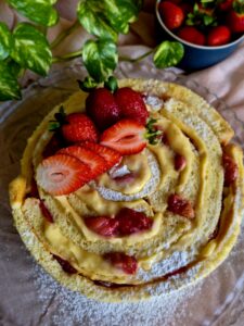 Strawberry Rolled Layer Cake 
