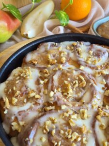 Pear & Walnut Cinnamon Rolls