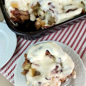 Apple Cinnamon Roll on a plate.