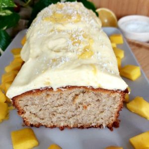 Sliced Mango Coconut Loaf Cake