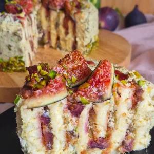 Fig Pistachio Honey Rolled Layer Cake